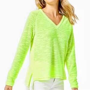 Neon Whimsical Coastal Grandma Fairy Lilly Pulitzer Jody Tassel Sweater Large